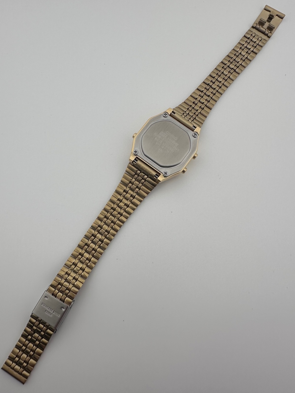 Casio LA680WGA-9D Gold Digital Watch, Retro Vintage Style, Gold Stainless Steel - Picture 7 of 9
